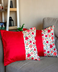 Embroidery Half Rose Garden Cushion Covers