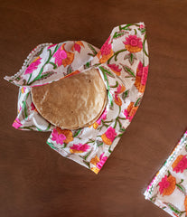 Pink Orange Floral Roti Covers