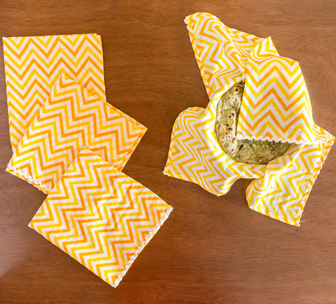 Yellow Chevron Roti Covers