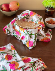 Pink Orange Floral Roti Covers