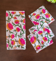 Pink Orange Floral Roti Covers