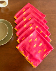 Pink Yellow Feather Table Napkins