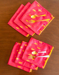 Pink Yellow Feather Table Napkins