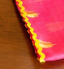 Pink Yellow Feather Table Napkins