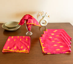 Pink Yellow Feather Table Napkins