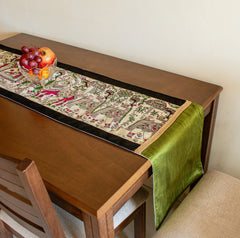Madhubani: Vaidehi Pink Green Long Runner