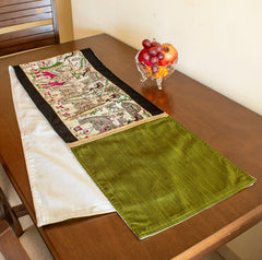 Madhubani: Vaidehi Pink Green Long Runner