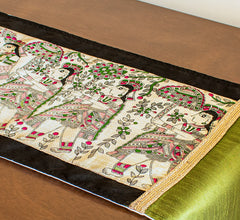 Madhubani: Vaidehi Pink Green Long Runner