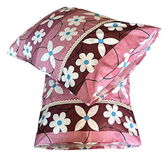 Set of 2 Pillow Covers 100% Cotton White Floral in Pink Base Print