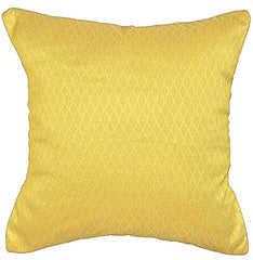Set of 4: Imprints Self Design Blue Yellow Cushion Covers