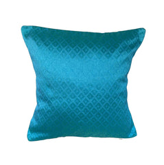 Cushion Cover Silk Self Design Solid Yellow Blue 4