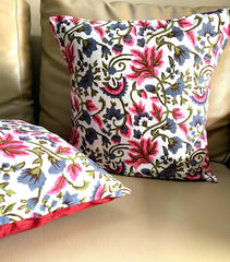 Set of 5: Filigree Pink Grey Floral Cushion Covers