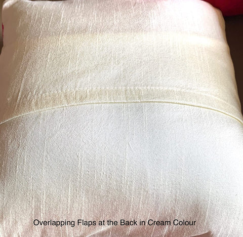 Set of 4: Imprints Self Design Pink Green Cushion Covers