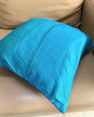 Cushion Covers Green Front with Blue Silk Back Pack 5