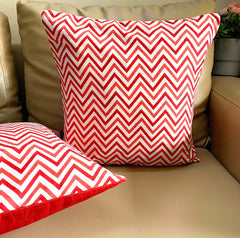 Red Chevron Cushion Covers