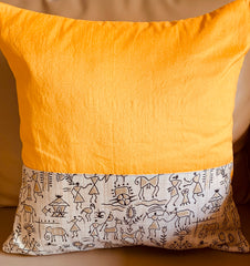 Set of 2: Yellow Warli Edge