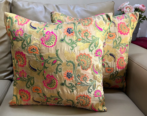 Gold Oriental Cushion Cover