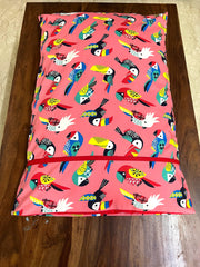 Peach Birds Pillow Covers