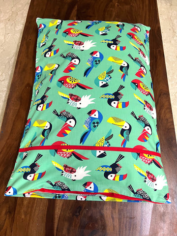 Green Birds Pillow Covers