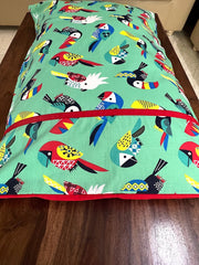 Green Birds Pillow Covers