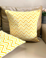 Set of 5: Yellow Chevron Cushion Cover