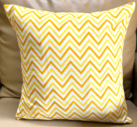 Set of 5: Yellow Chevron Cushion Cover