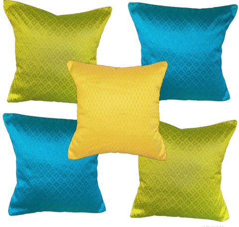 Set of 5: Imprints Self Design Rainforest Cushion Covers