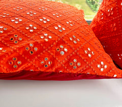 Orange Mirror Cushion Cover