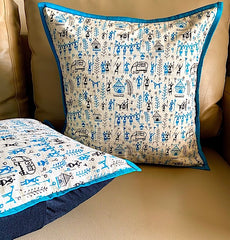 Set of 5: Warli Blue