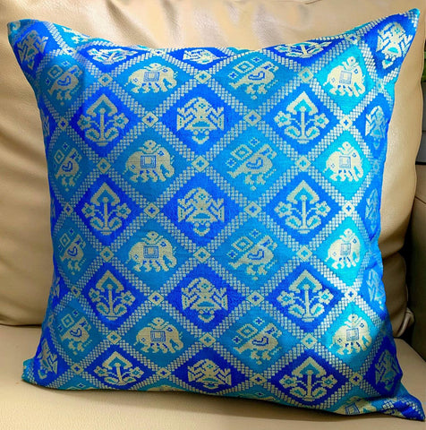 Blue Patola Cushion Cover - Pilovilo