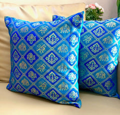 Blue Patola Cushion Cover - Pilovilo