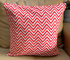 Set of 5: Red Chevron Cushion Covers