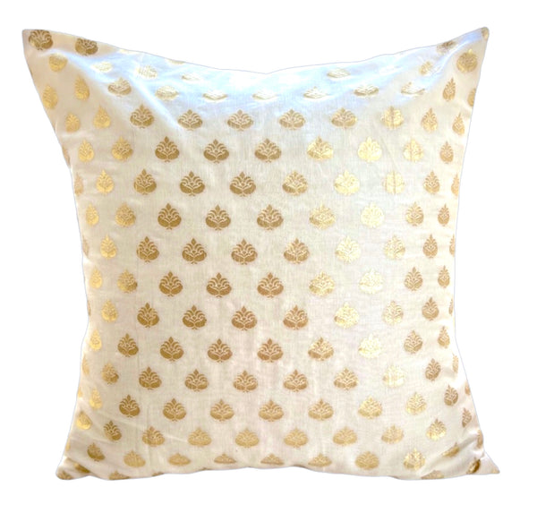 White Gold Cushion Cover