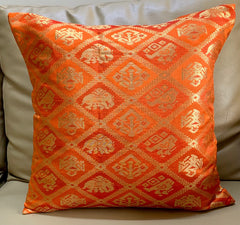 Orange Patola Set of 5 Cushion Covers 16"x16"