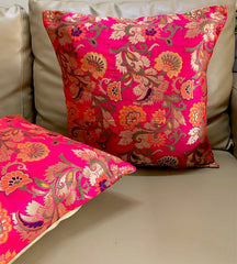 Pink Oriental Cushion Cover