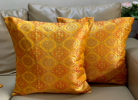 Yellow Patola Cushion Cover