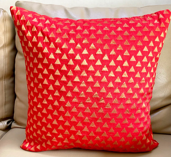 Red Triangle Cushion Cover