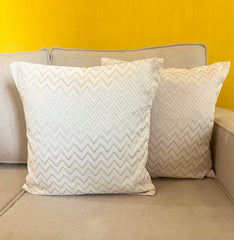 Set of 5: Cream Chevron Cushion Cover