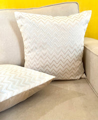 Set of 5: Cream Chevron Cushion Cover