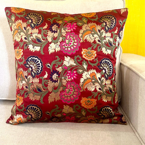 Maroon Oriental Cushion Cover