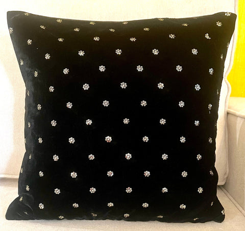 Set of 5: Black Velvet 16"x16" Cushion Cover