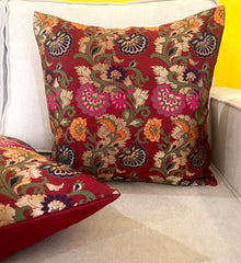 Maroon Oriental Cushion Cover