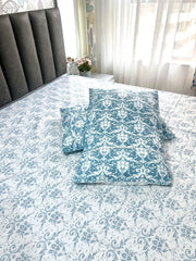White Filigree - Queensize Bedsheet Set