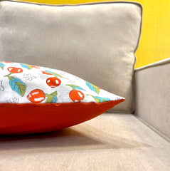 Set of 5: Oranges in White Cushion Cover