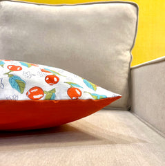 Oranges in White Cushion Cover
