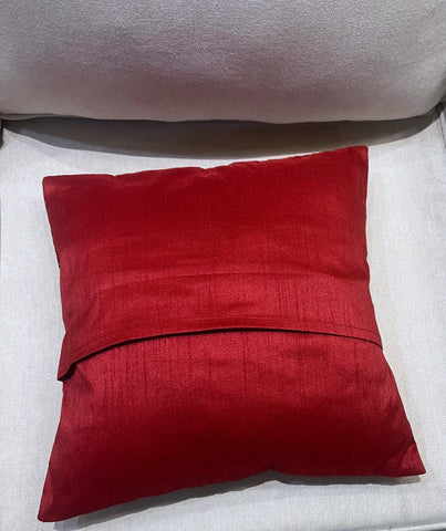 Half Maroon Oriental Cushion Cover
