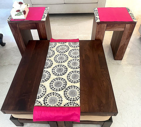Pink Warli - Table Runner with 2 Mats
