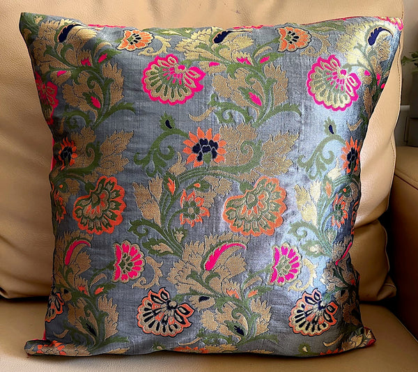 Grey Oriental Cushion Cover