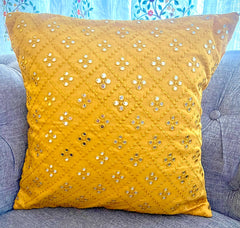 Yellow Mirror Cushion Cover