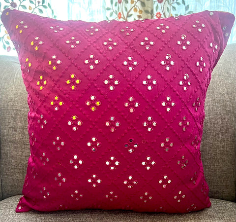 Magenta Mirror Cushion Cover
